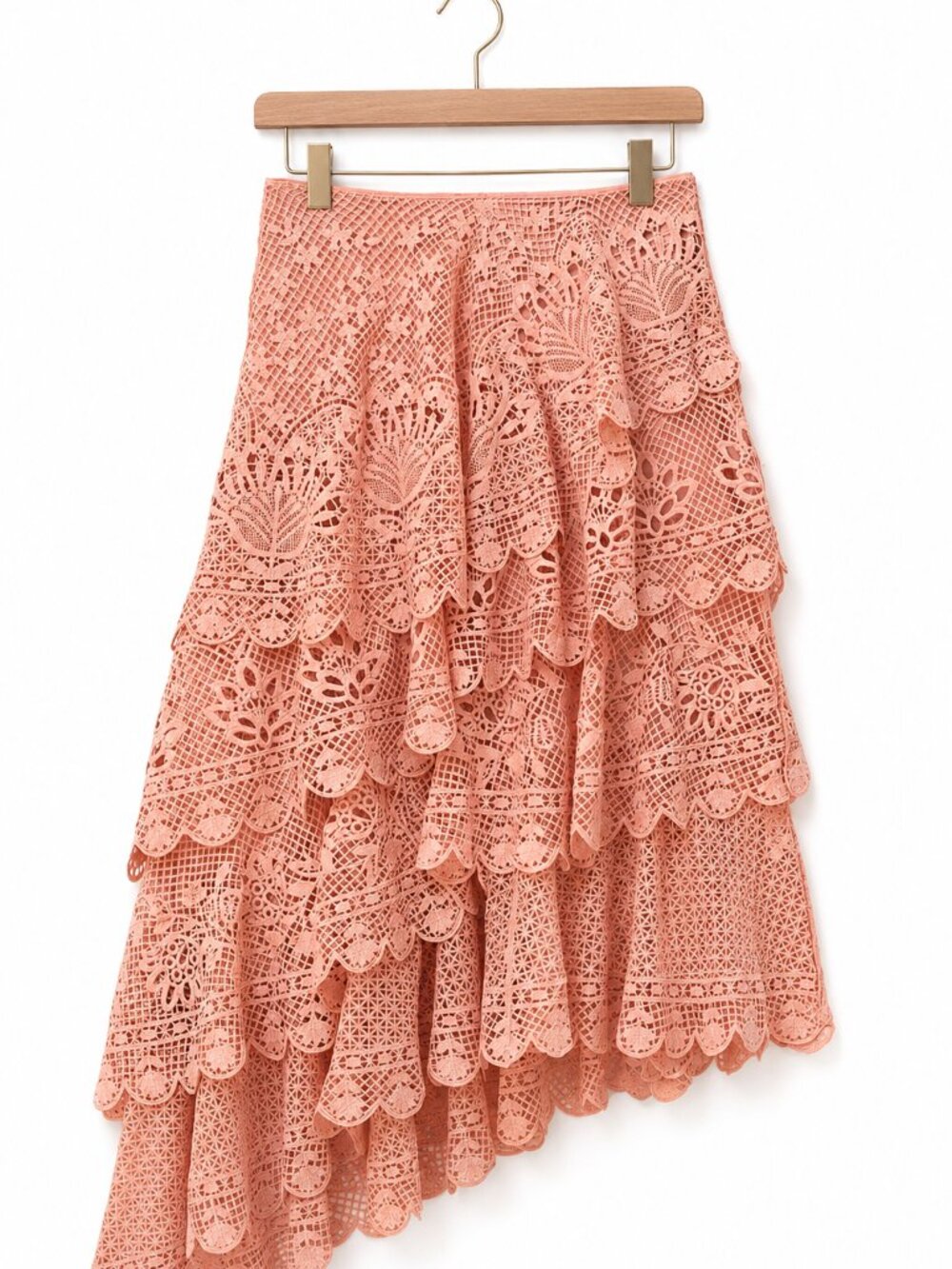 NWT FARM Rio Light Pink Guipure Lace Corset Top & Tiered Maxi Skirt Set S - Picture 15 of 16